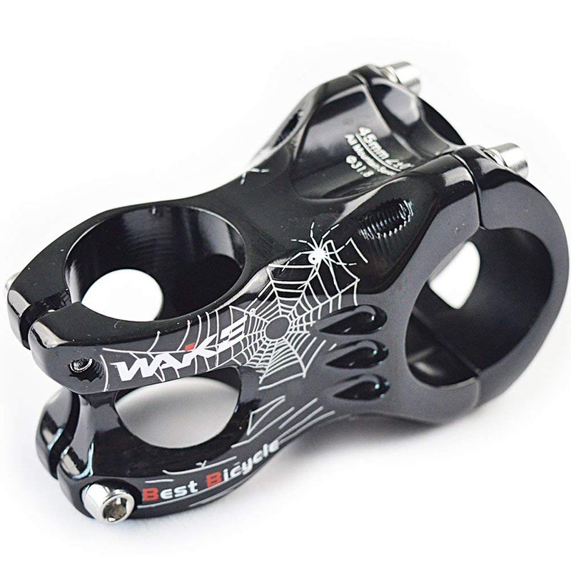 WAKE 31.8 Stem 50mm Bike Stem Mountain Bike Stem Short Handlebar Stem for Most Bicycle, Road Bike, MTB, BMX, Fixie Gear, Cycling (Aluminum Alloy, Black) - Image 2